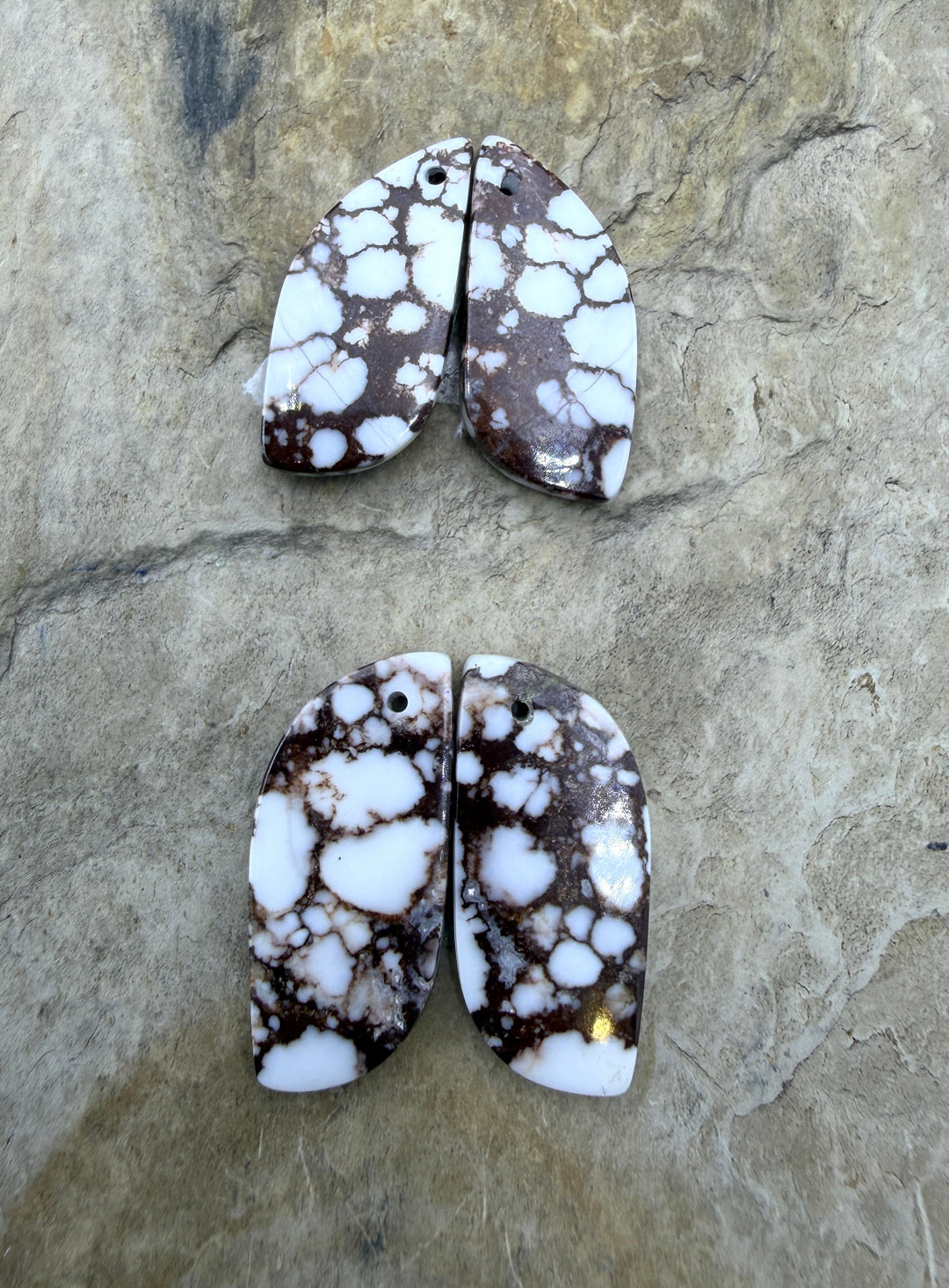 RARE Arizona Wild Horse Matching Earring Slab Bead Pair