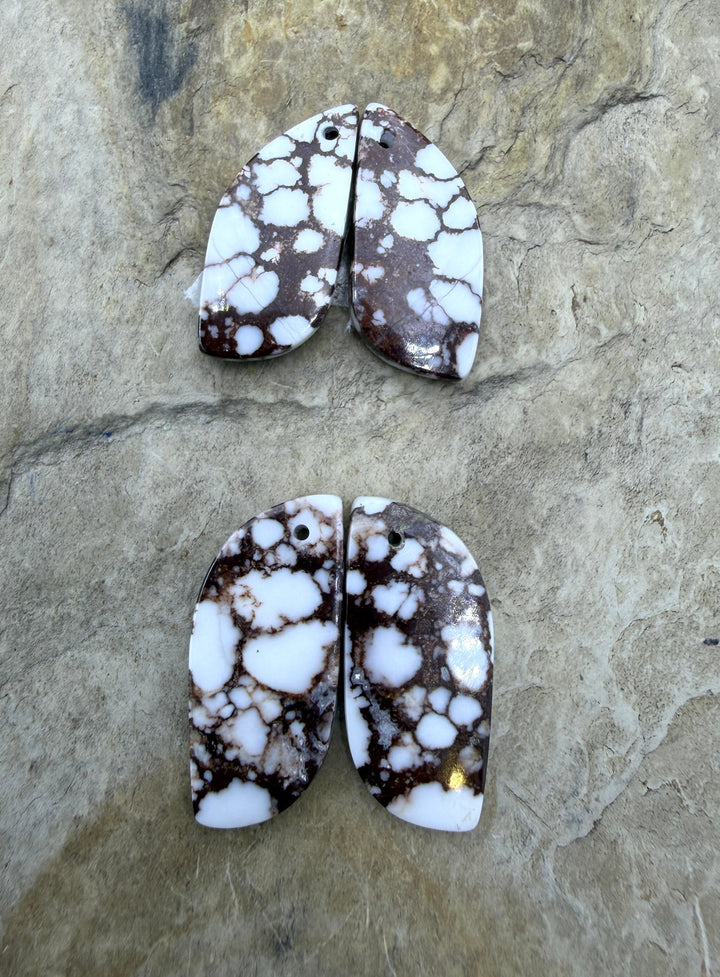 RARE Arizona Wild Horse Matching Earring Slab Bead Pair