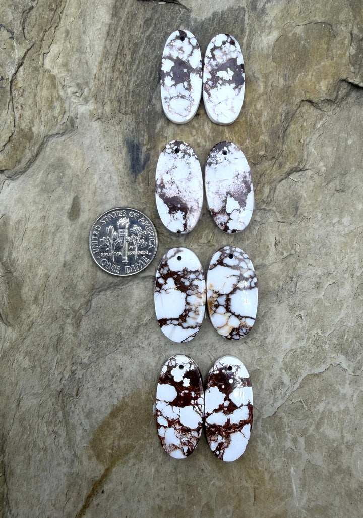 RARE Arizona Wild Horse Matching Earring Slab Bead Pair