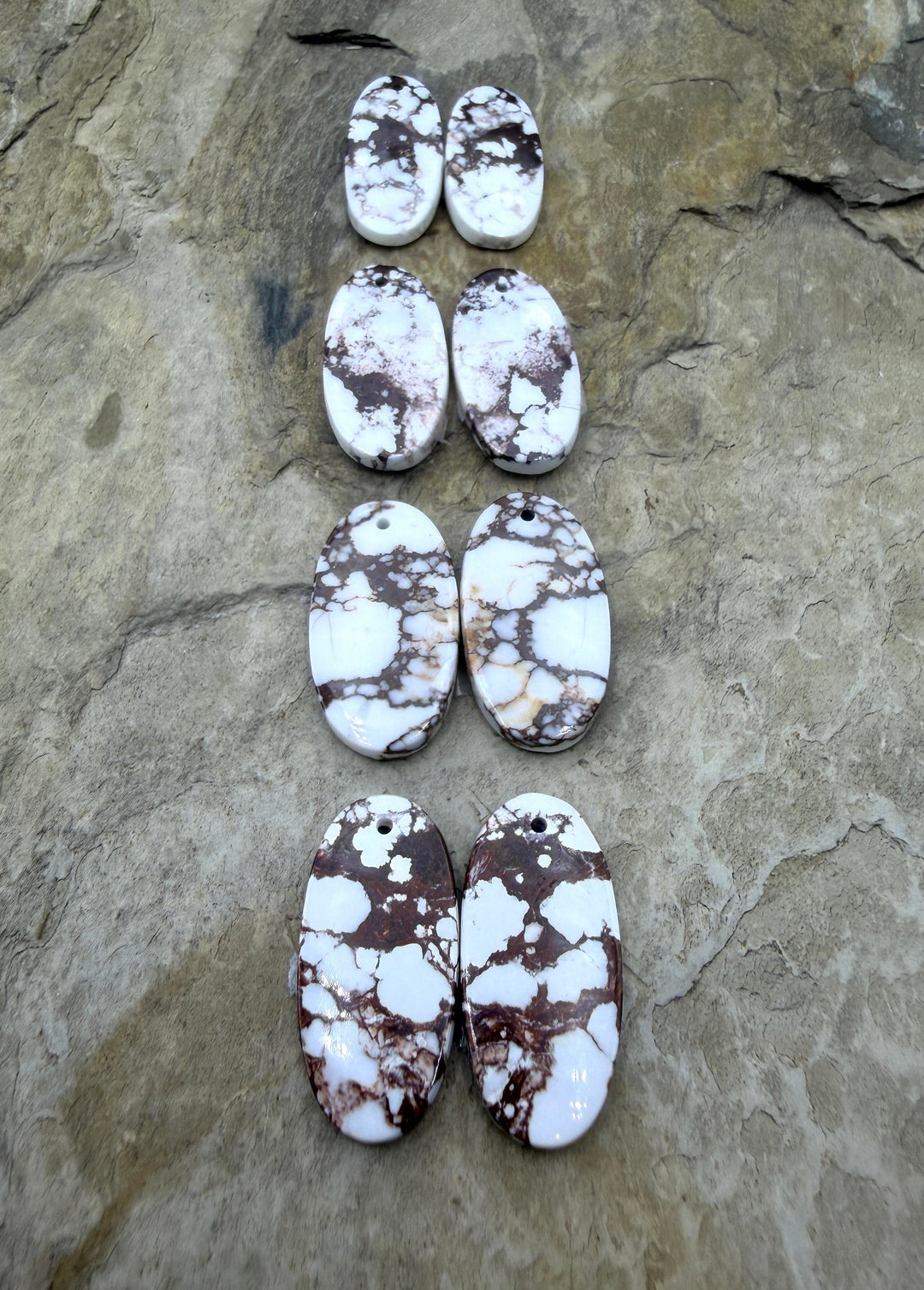 RARE Arizona Wild Horse Matching Earring Slab Bead Pair