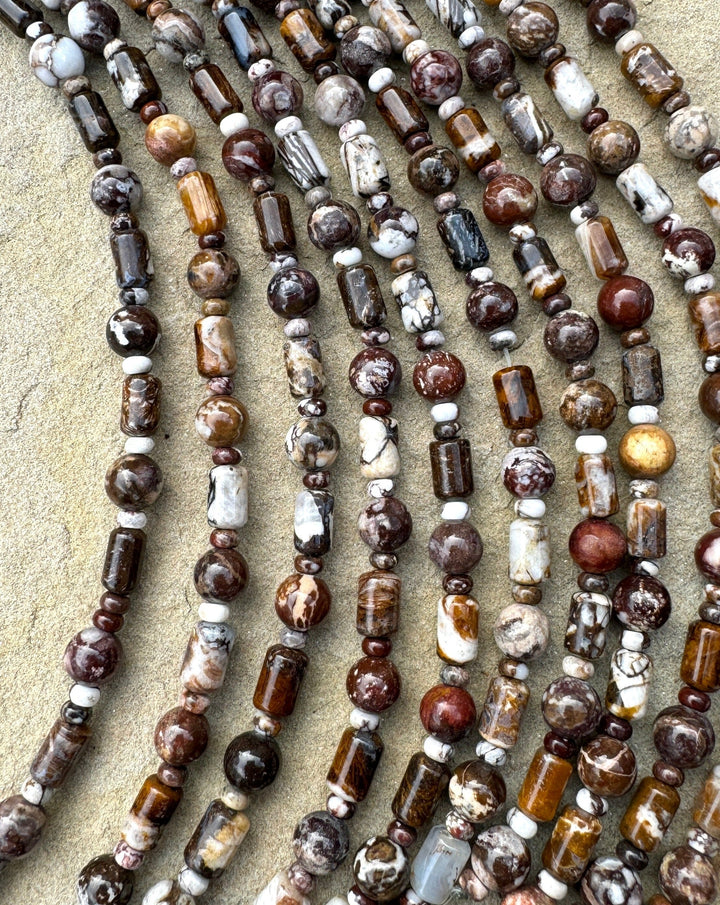 RARE Arizona Wild Horse Mixed Shape Designer Beads 8 Inch
