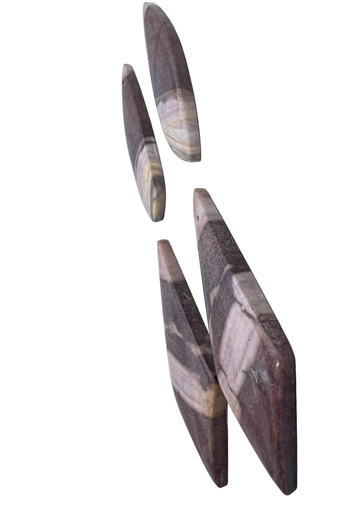 RARE Australian Zebra Stone Freeform Matching Earring Pairs