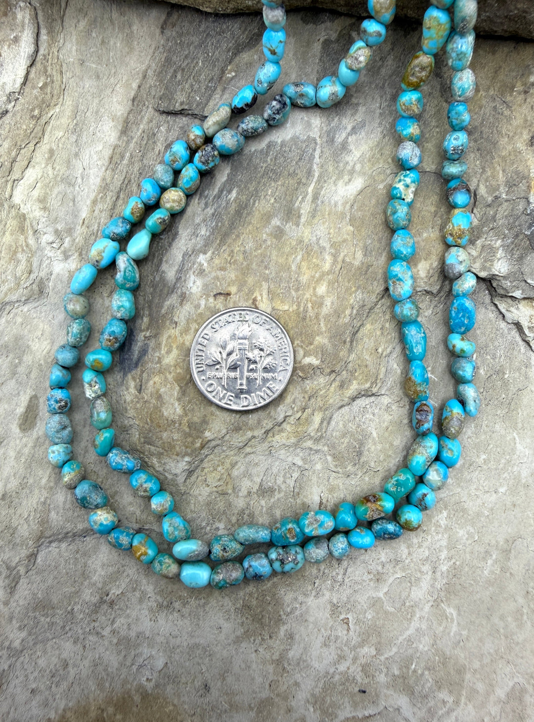 RARE Blue Bird Turquoise (Nevada) 4mm Rounded Nugget Beads