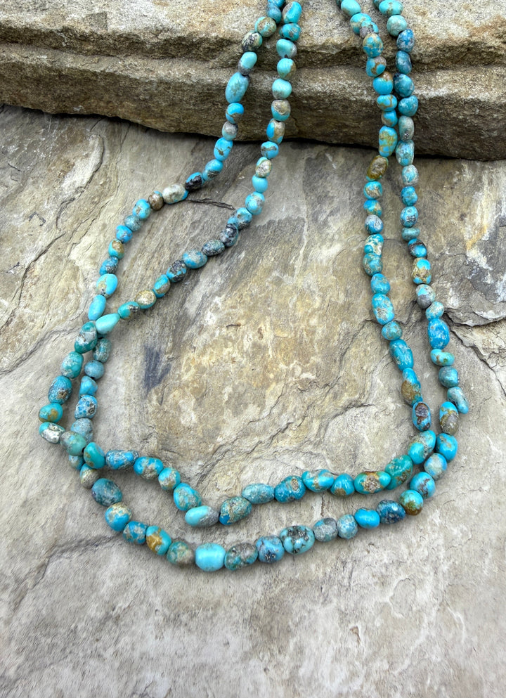 RARE Blue Bird Turquoise (Nevada) 4mm Rounded Nugget Beads