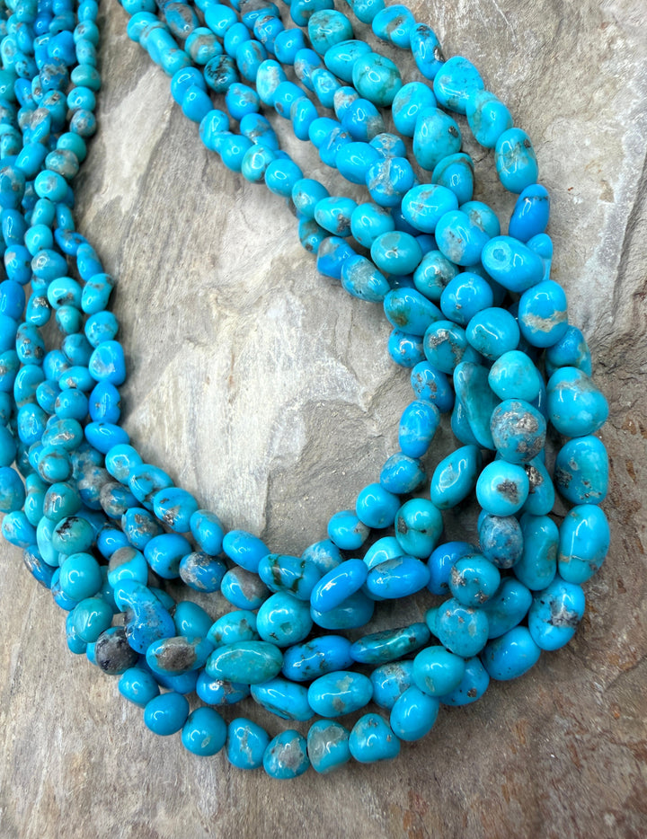 RARE Castle Dome Turquoise (AZ) Nugget Beads 6-7mm ONE 16