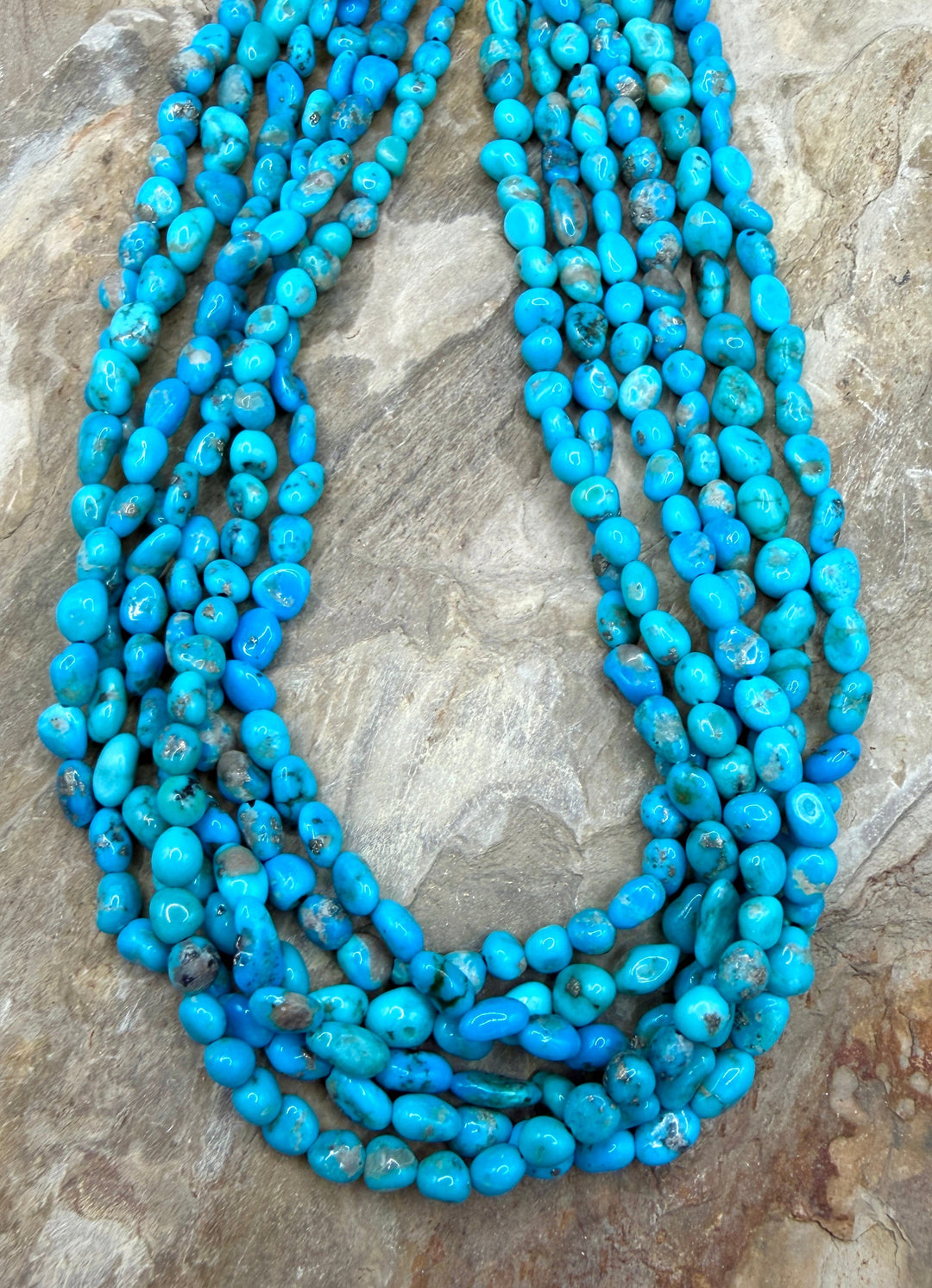 RARE Castle Dome Turquoise (AZ) Nugget Beads 6-7mm ONE 16