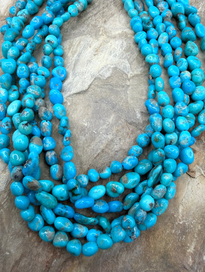 RARE Castle Dome Turquoise (AZ) Nugget Beads 6-7mm ONE 16