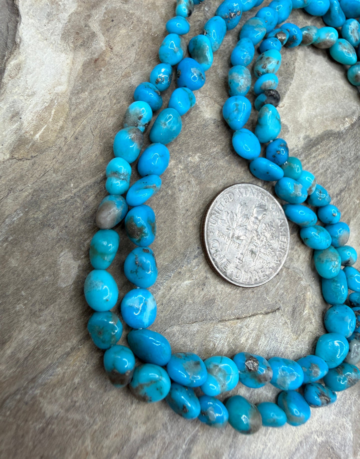 RARE Castle Dome Turquoise (AZ) Nugget Beads4-5mm ONE 16