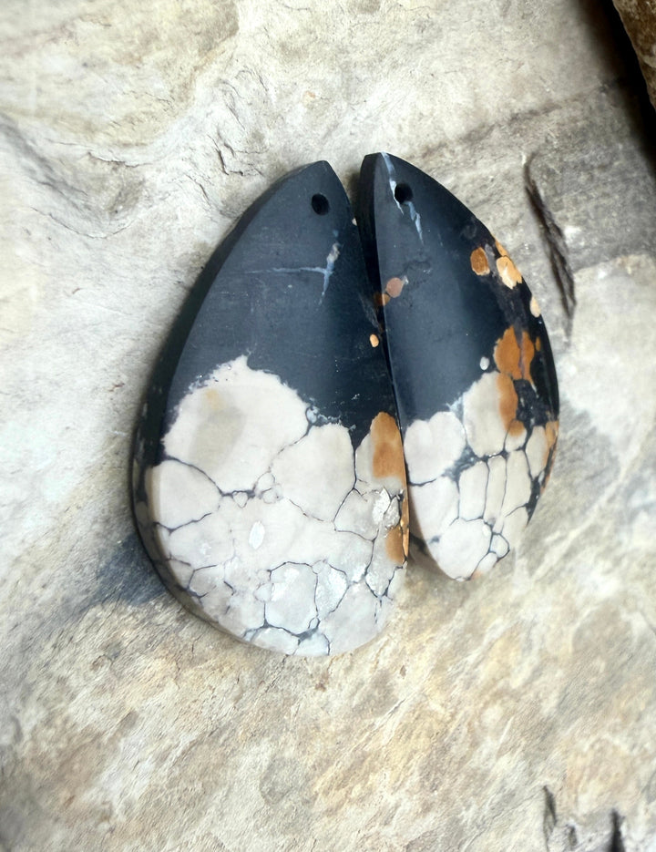 RARE Chalcosiderite ’Turquoise’ Matching Earring Slab Bead