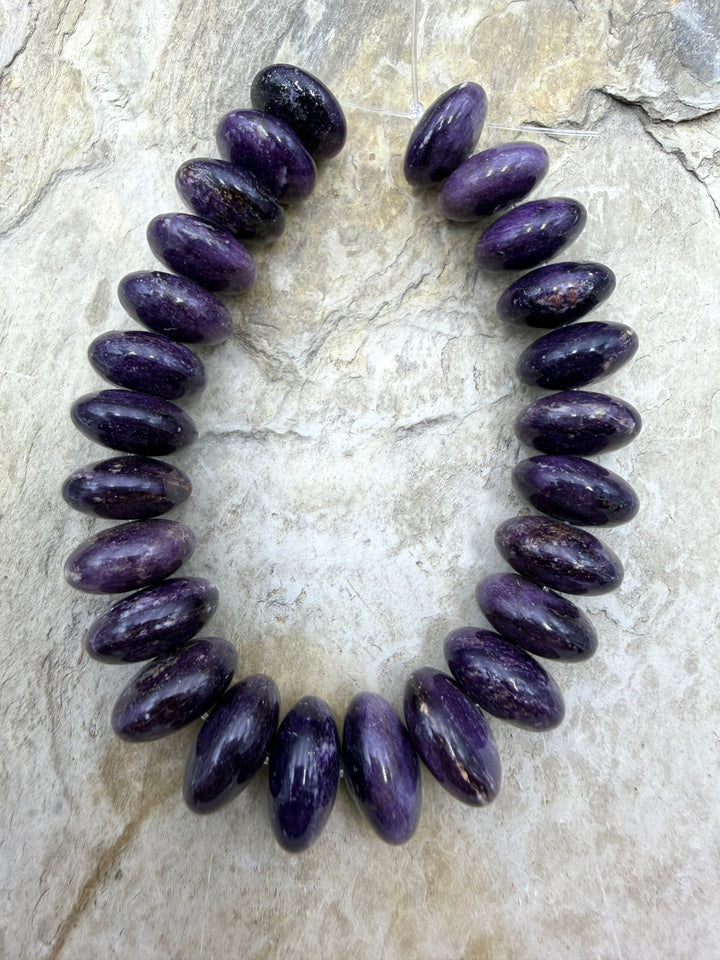 RARE Dark Purple Sugilite (South Africa) BIG Rondelle 14mm