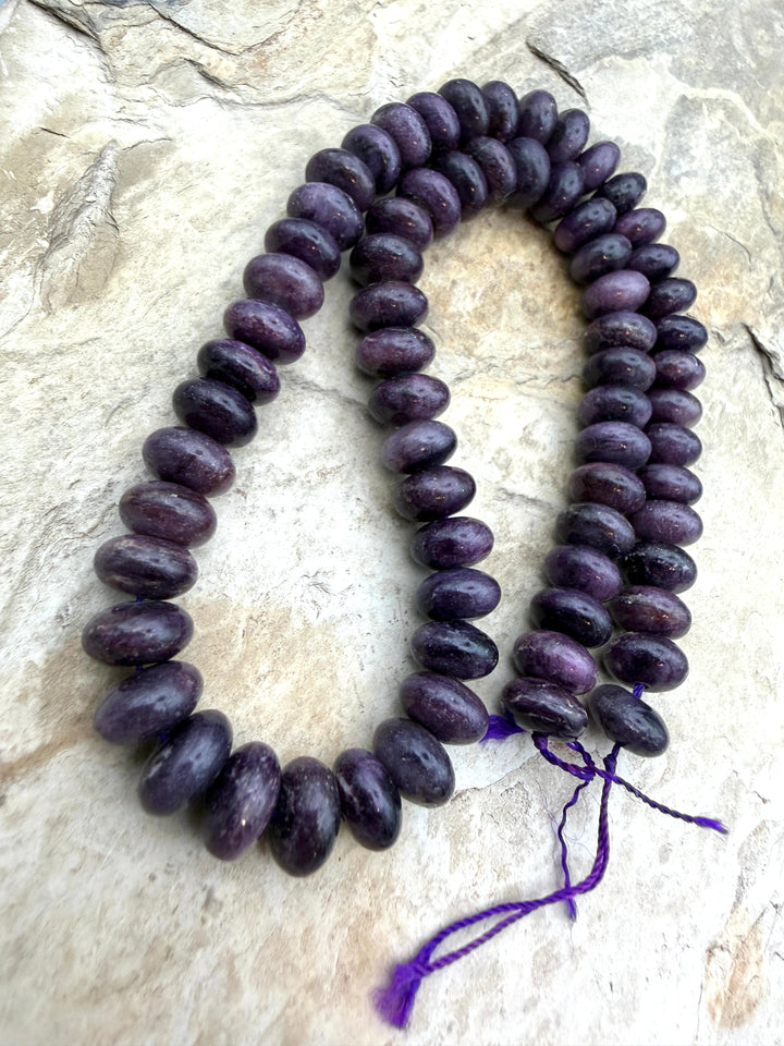 RARE Dark Purple Sugilite (South Africa) BIG Rondelle Beads
