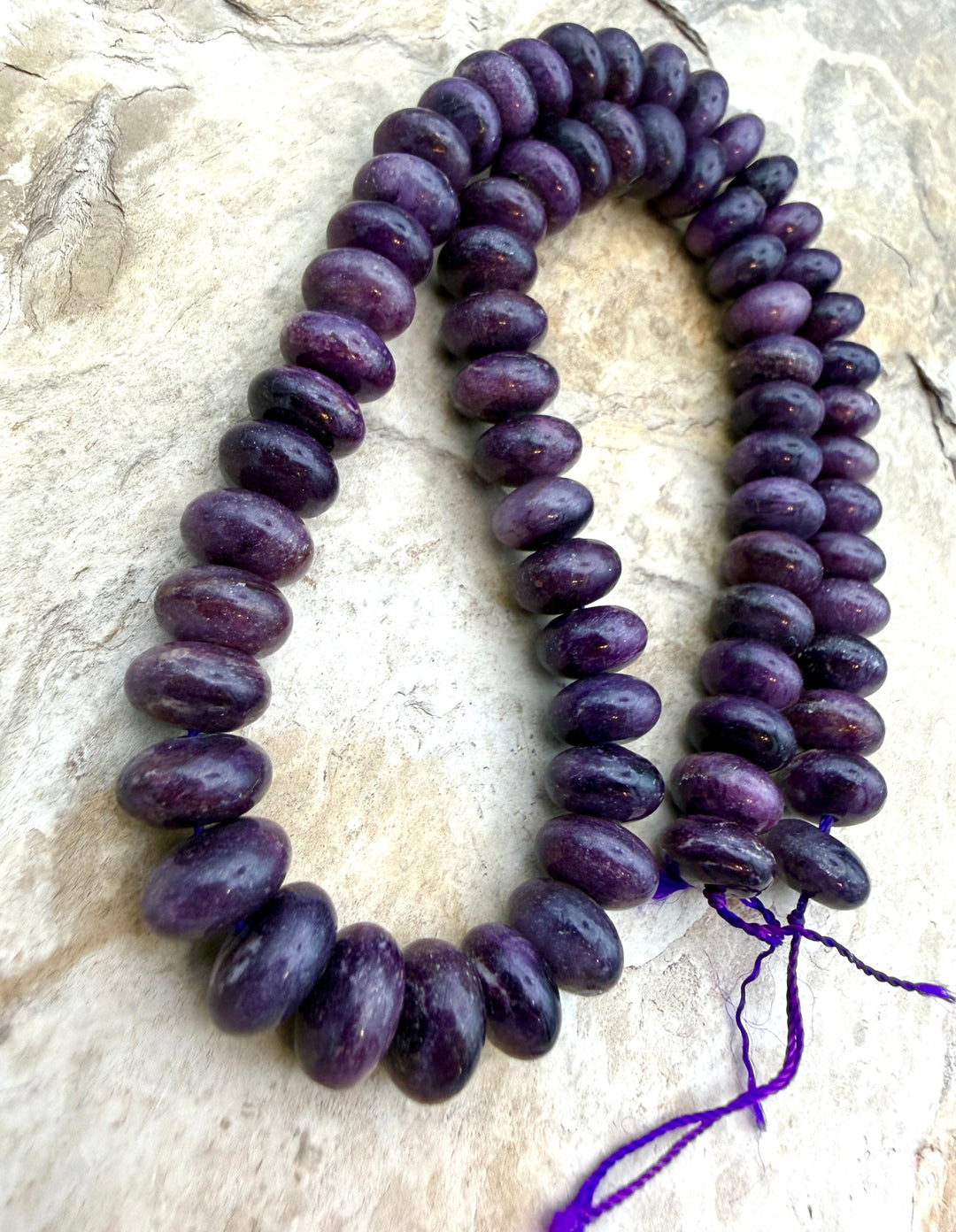 RARE Dark Purple Sugilite (South Africa) BIG Rondelle Beads