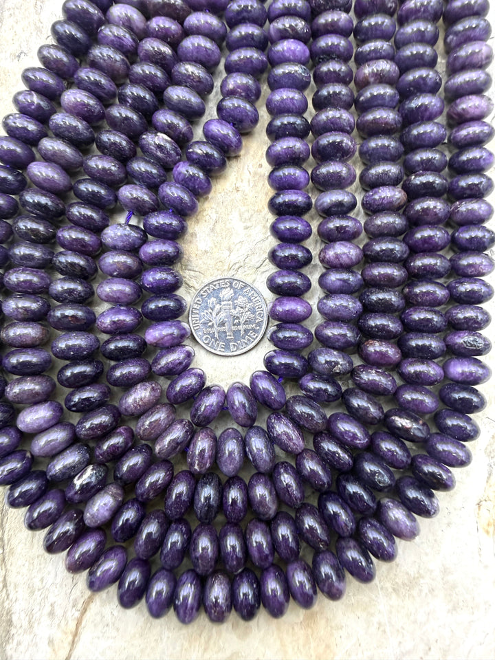 RARE Dark Purple Sugilite (South Africa) Rondelle 10mm
