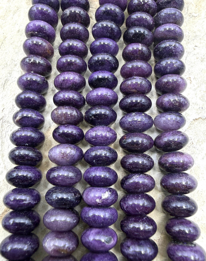 RARE Dark Purple Sugilite (South Africa) Rondelle 10mm
