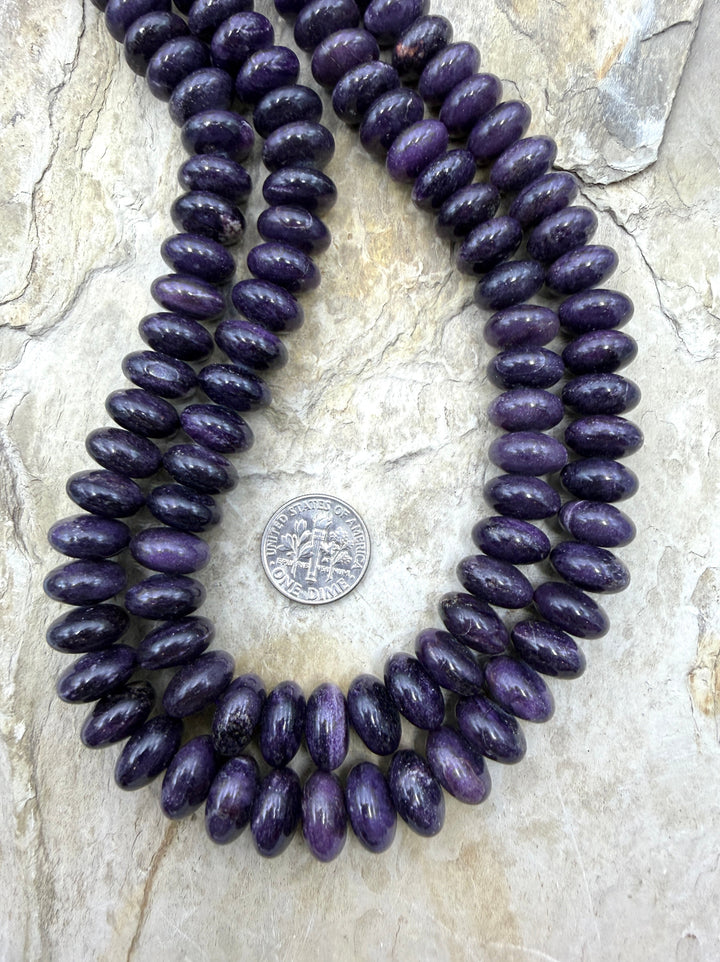 RARE Dark Purple Sugilite (South Africa) Rondelle 12mm