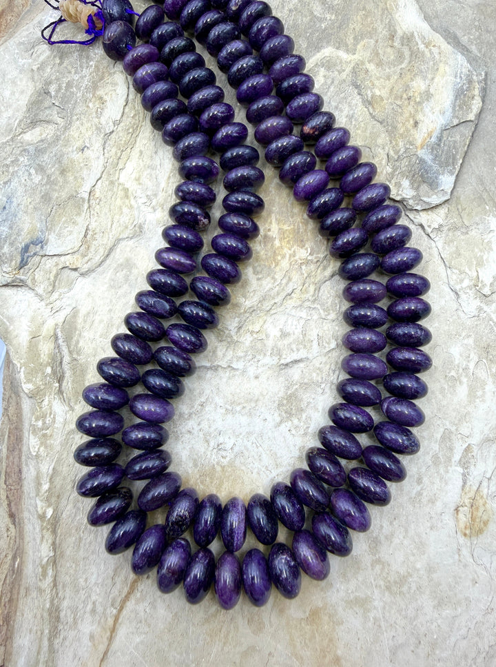 RARE Dark Purple Sugilite (South Africa) Rondelle 12mm