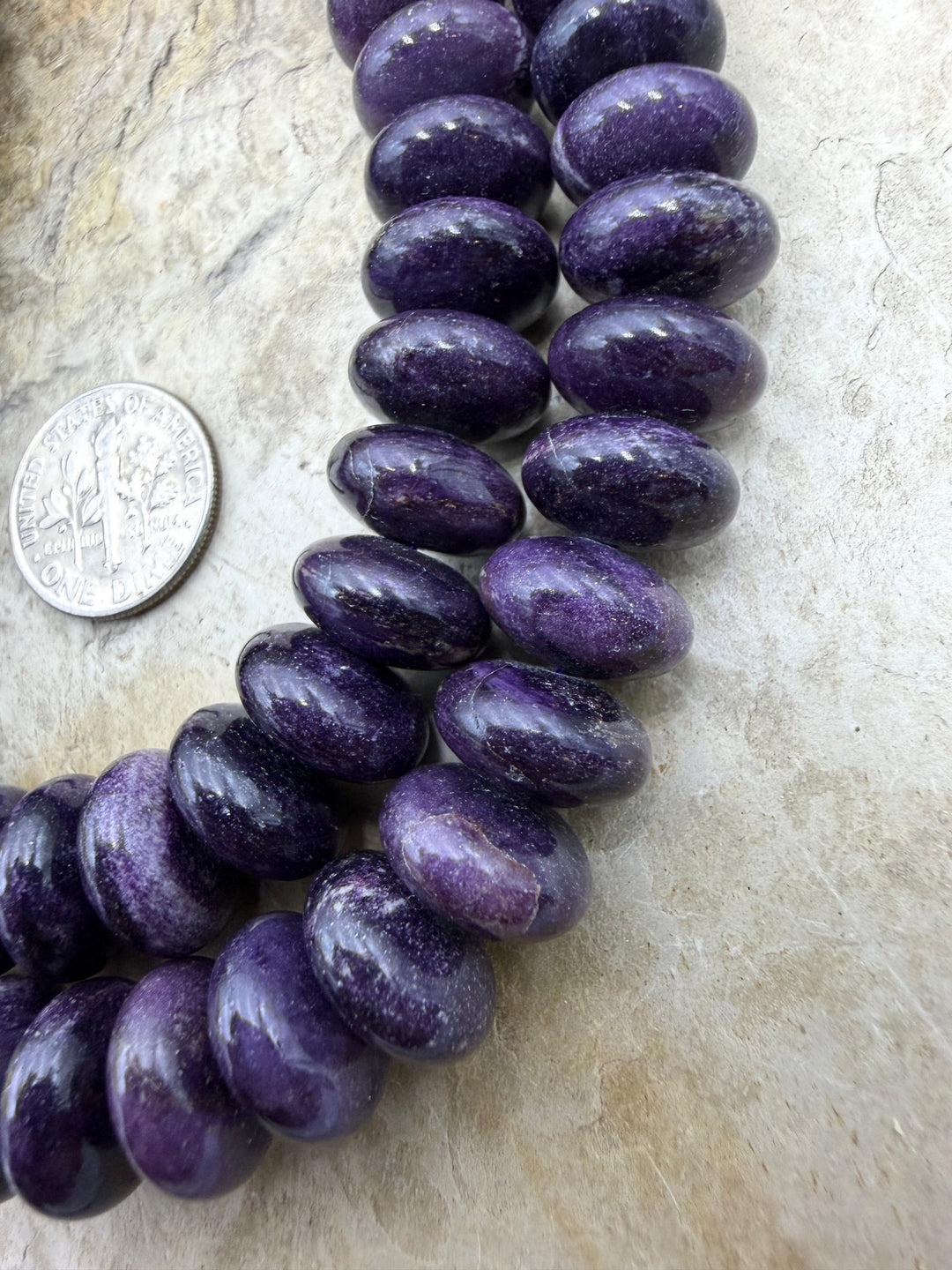 RARE Dark Purple Sugilite (South Africa) Rondelle 12mm