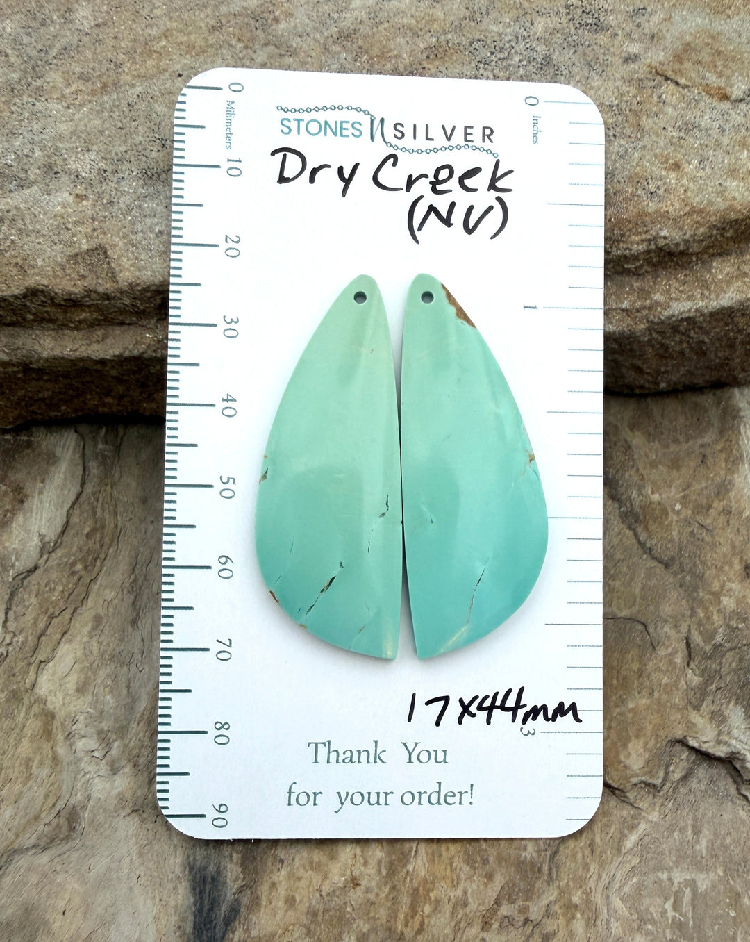 RARE Dry Creek Turquoise (Nevada) BIG Matching Earring Slab