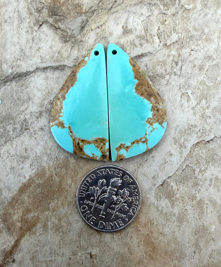 RARE Dry Creek Turquoise (Nevada) Matching Earring Slab