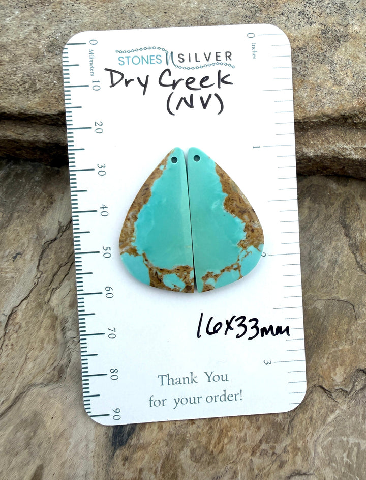 RARE Dry Creek Turquoise (Nevada) Matching Earring Slab