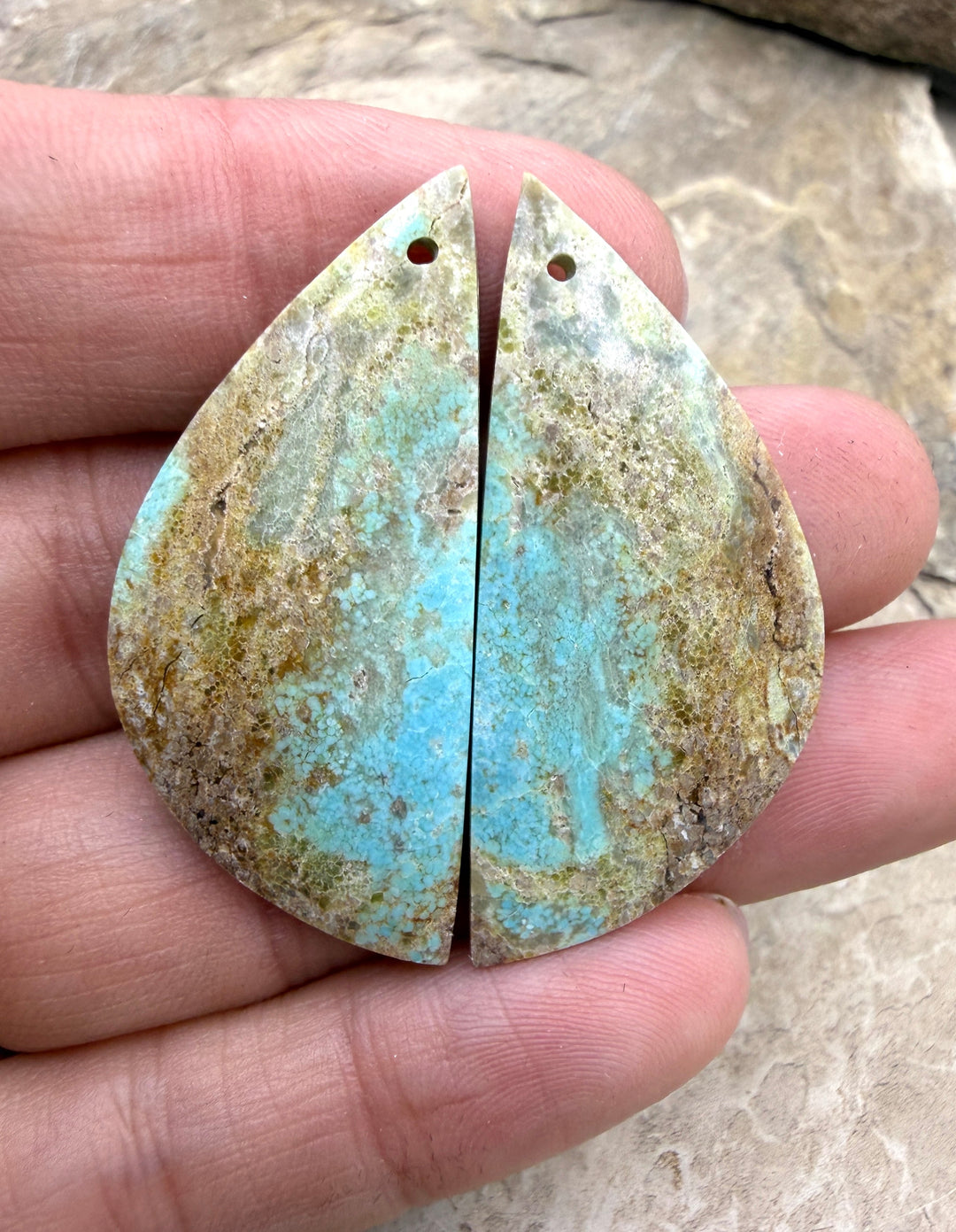 RARE Dry Creek Turquoise (Nevada) Matching Earring Slab