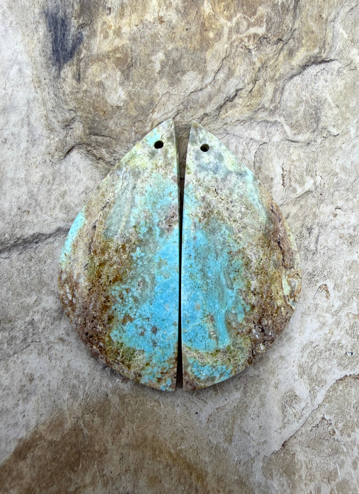 RARE Dry Creek Turquoise (Nevada) Matching Earring Slab