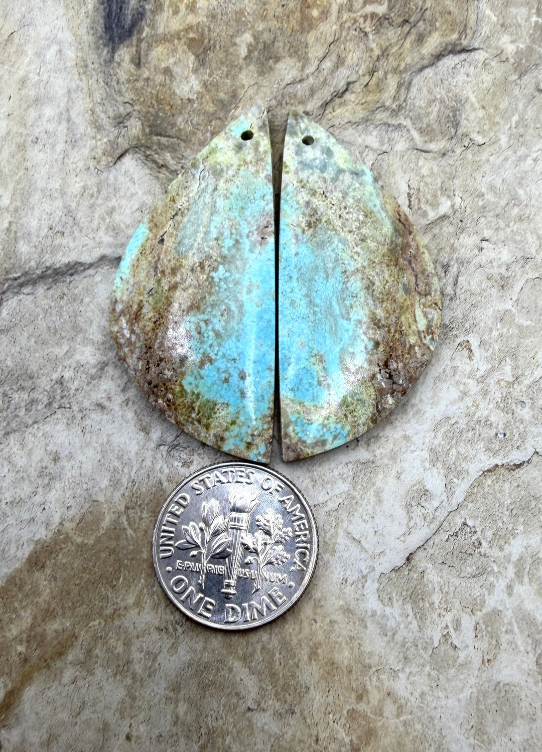 RARE Dry Creek Turquoise (Nevada) Matching Earring Slab