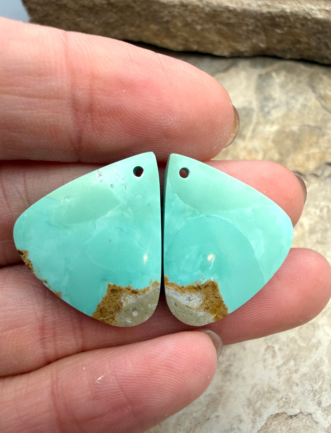 RARE Dry Creek Turquoise (Nevada) Matching Earring Slab