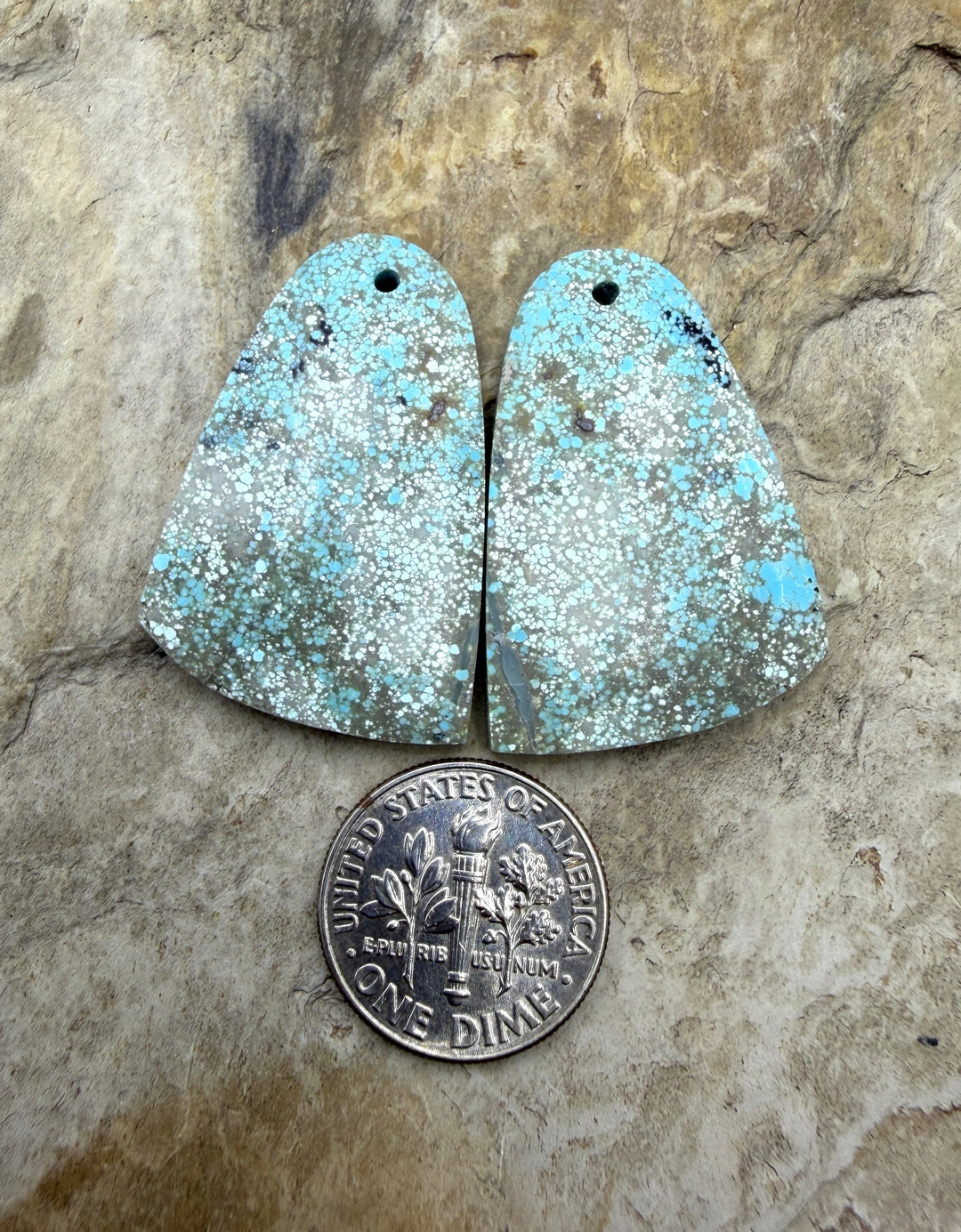 RARE Dry Creek Turquoise (Nevada) Matching Earring Slab