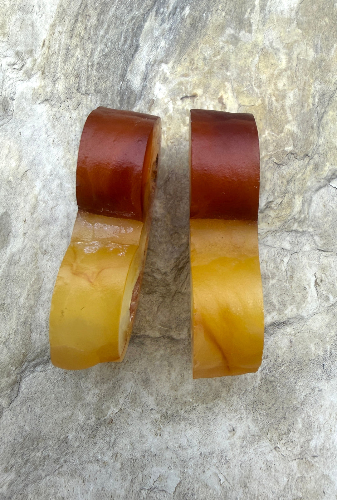 RARE Fossilized Bamboo Bead Pair 10x18x38mm - Fossil Bamboo