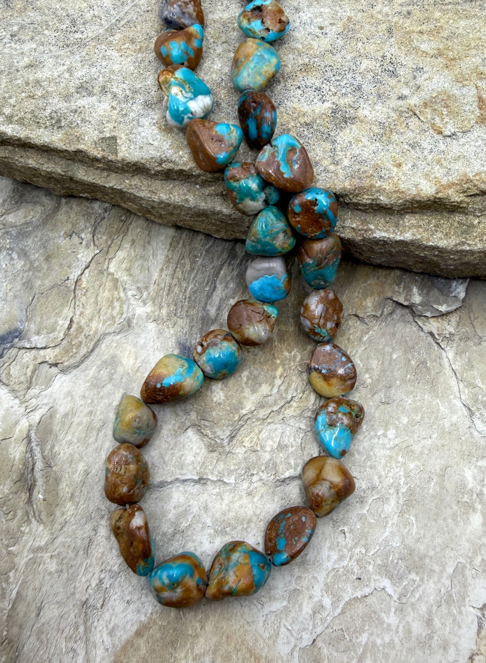 RARE Fox Turquoise (Nevada) 10-12x14mm Nugget Beads 16 Inch