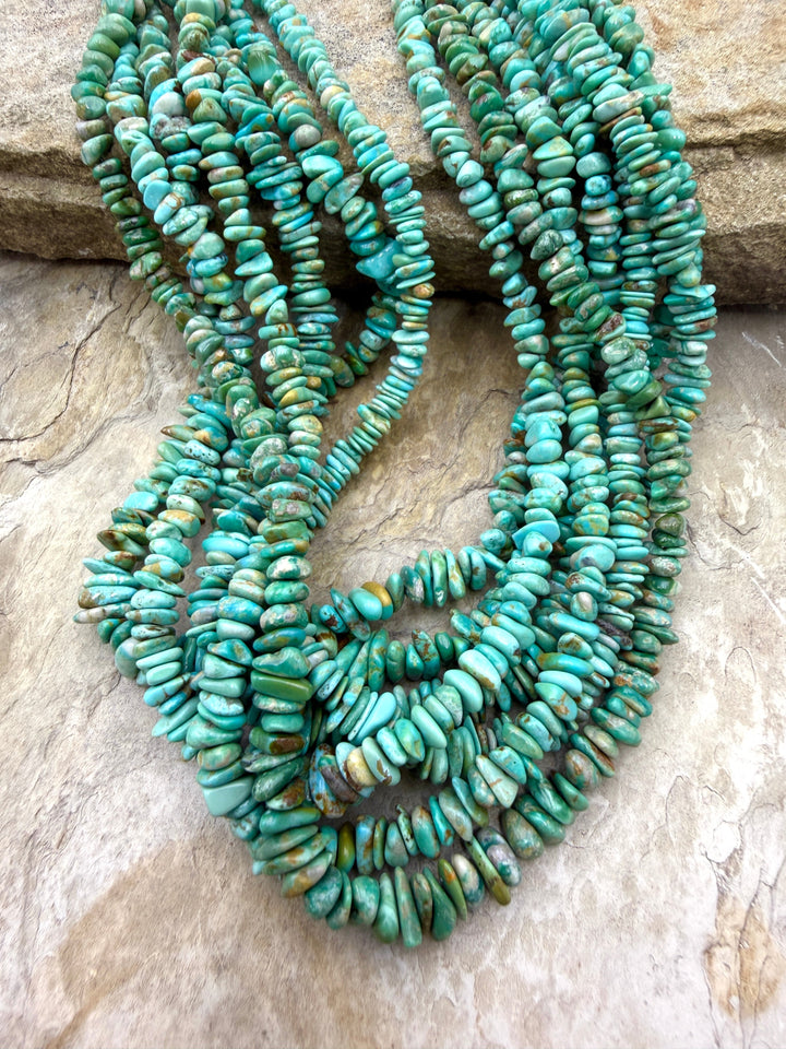 RARE Fox Turquoise (Nevada) 4-6mm Chip Beads 18 Inch Strand