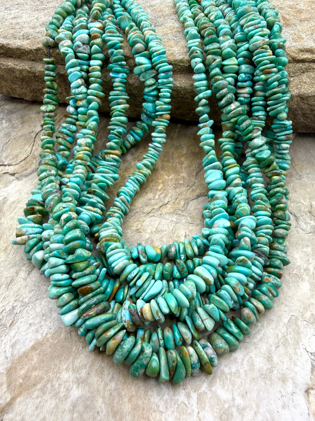 RARE Fox Turquoise (Nevada) 4-6mm Chip Beads 18 Inch Strand