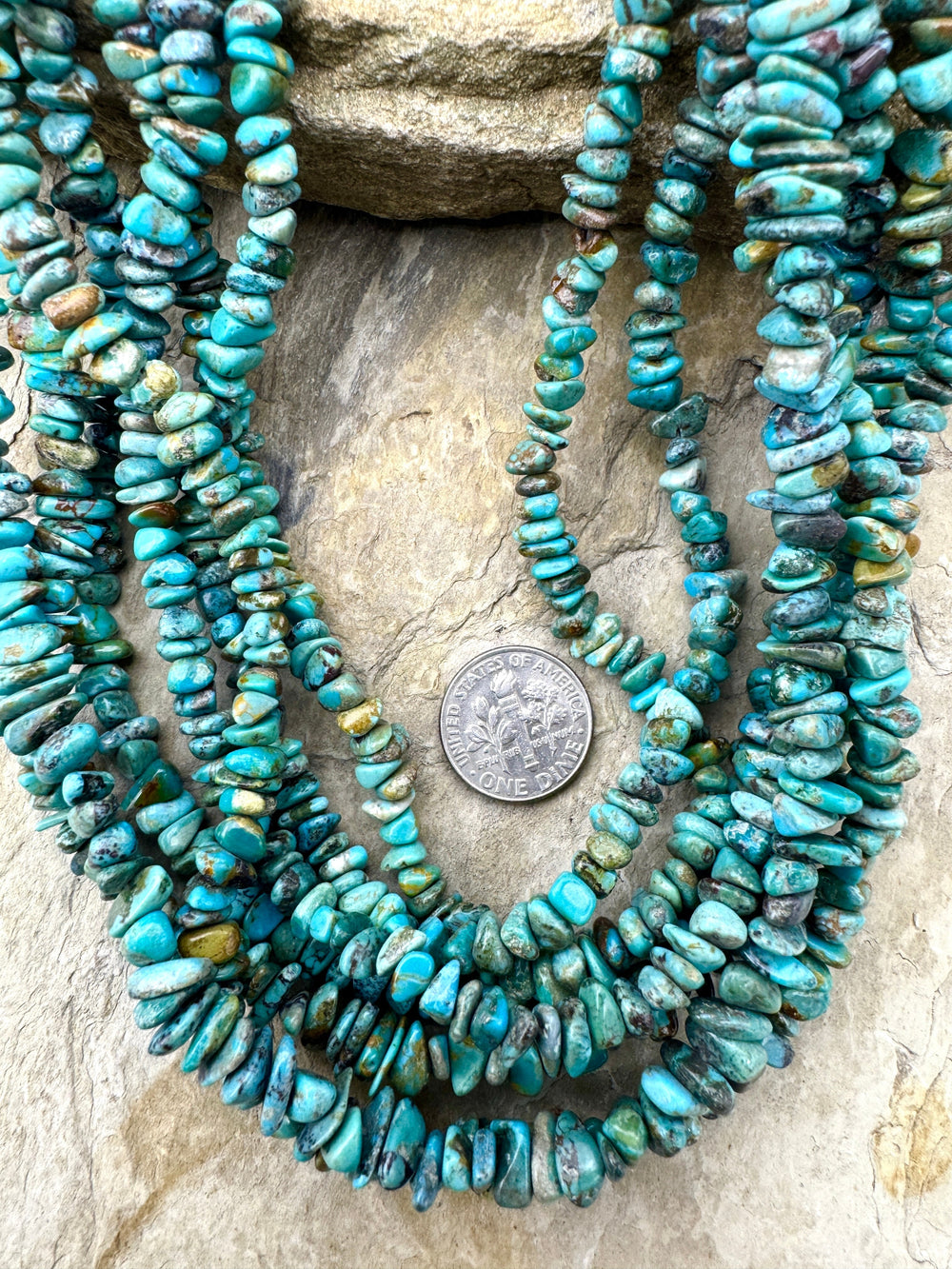 RARE Fox Turquoise (Nevada) 4-6mm Chip/Nugget Beads 16 Inch