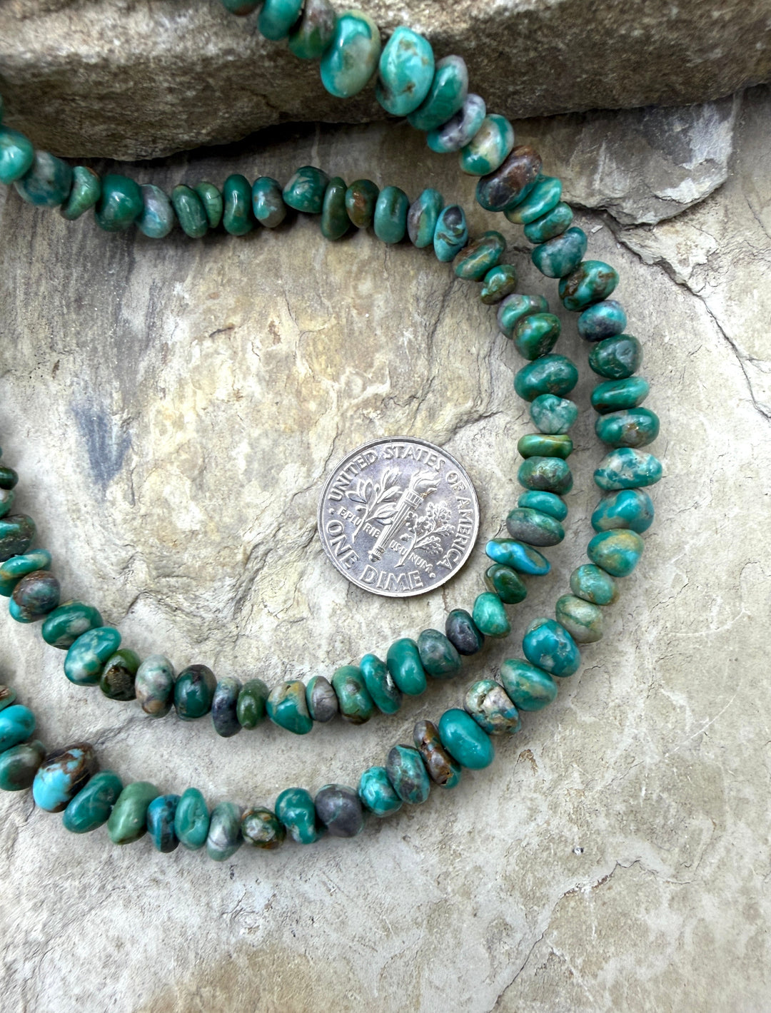 RARE Fox Turquoise (Nevada) 4-6mm rounded Nugget Beads 16