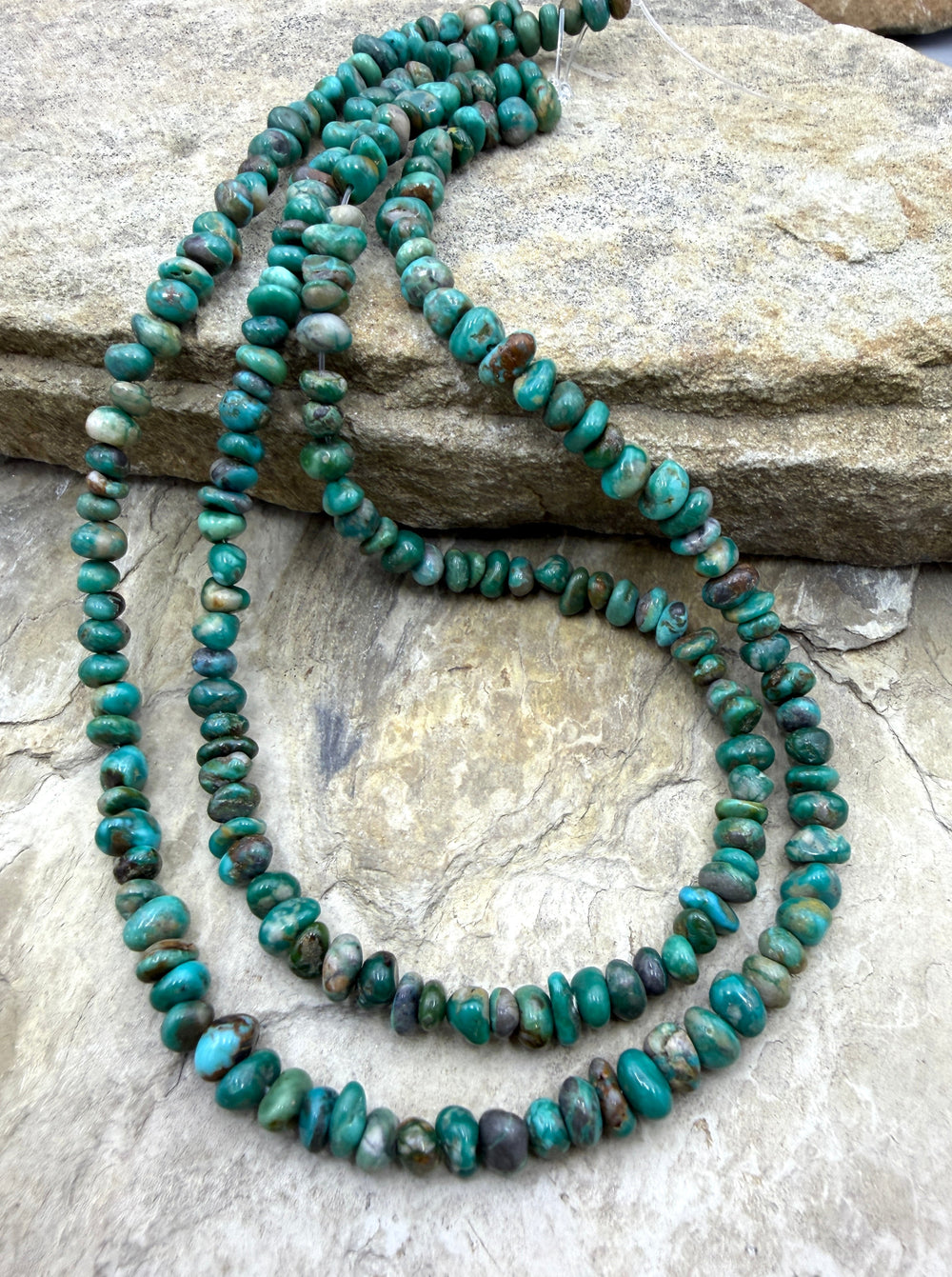 RARE Fox Turquoise (Nevada) 4-6mm rounded Nugget Beads 16