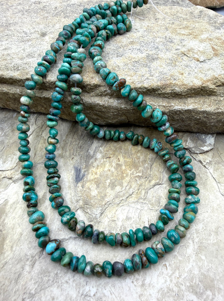 RARE Fox Turquoise (Nevada) 4-6mm rounded Nugget Beads 16