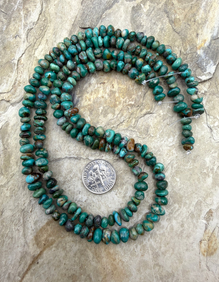 RARE Fox Turquoise (Nevada) 4-6mm rounded Nugget Beads 16