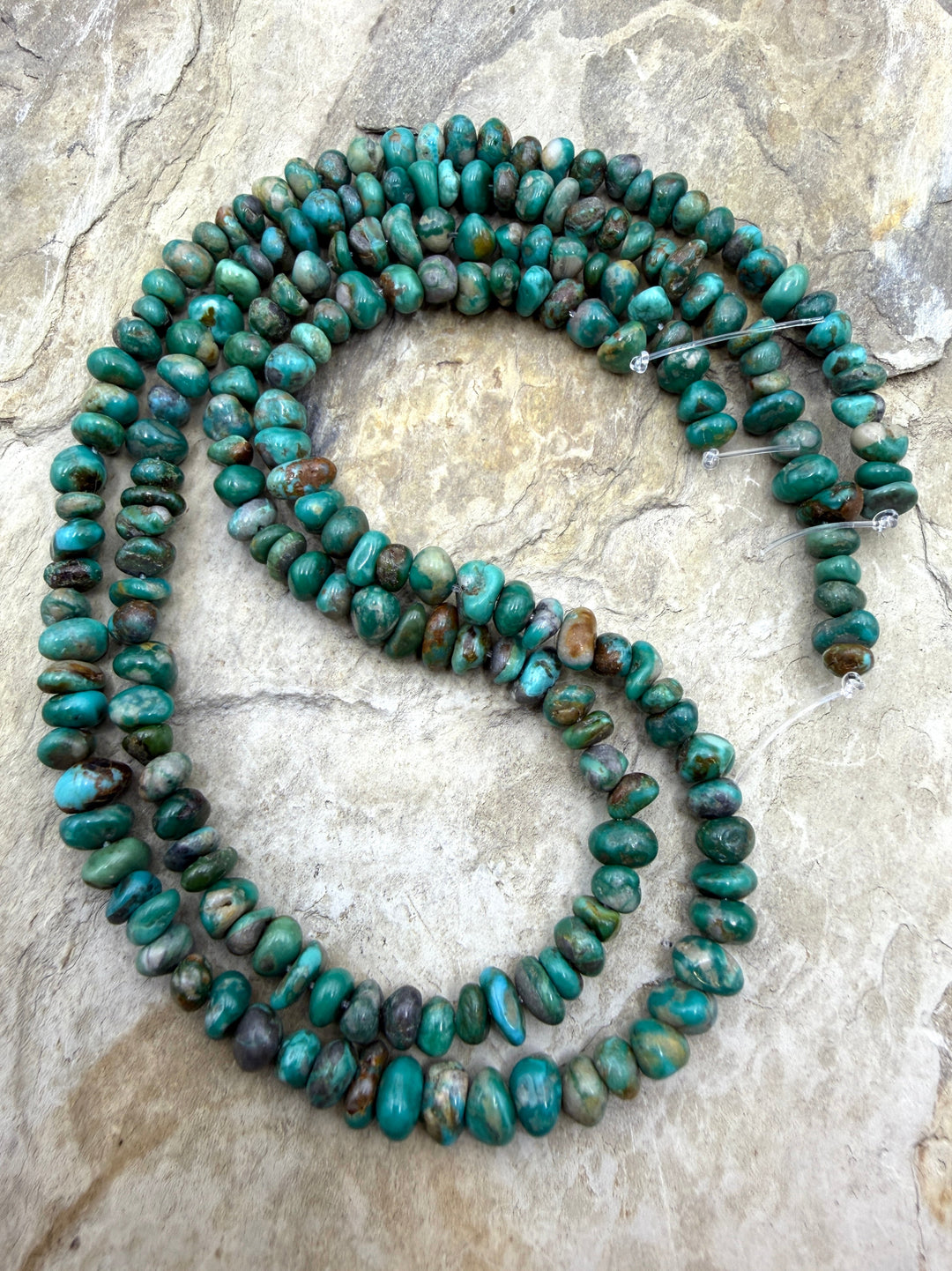 RARE Fox Turquoise (Nevada) 4-6mm rounded Nugget Beads 16