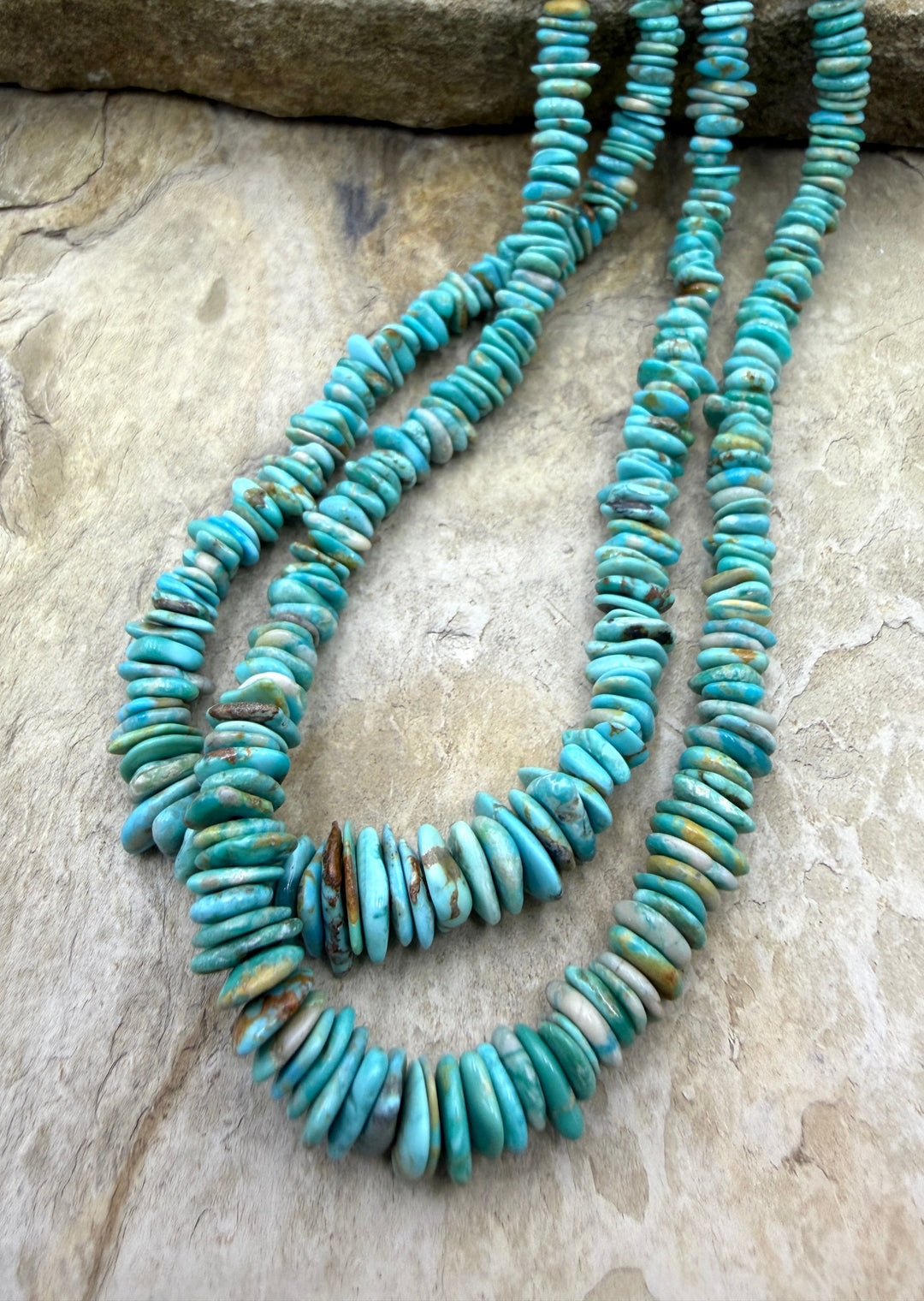 RARE Fox Turquoise (Nevada)4-6mmChip Beads 18 Inch Strand