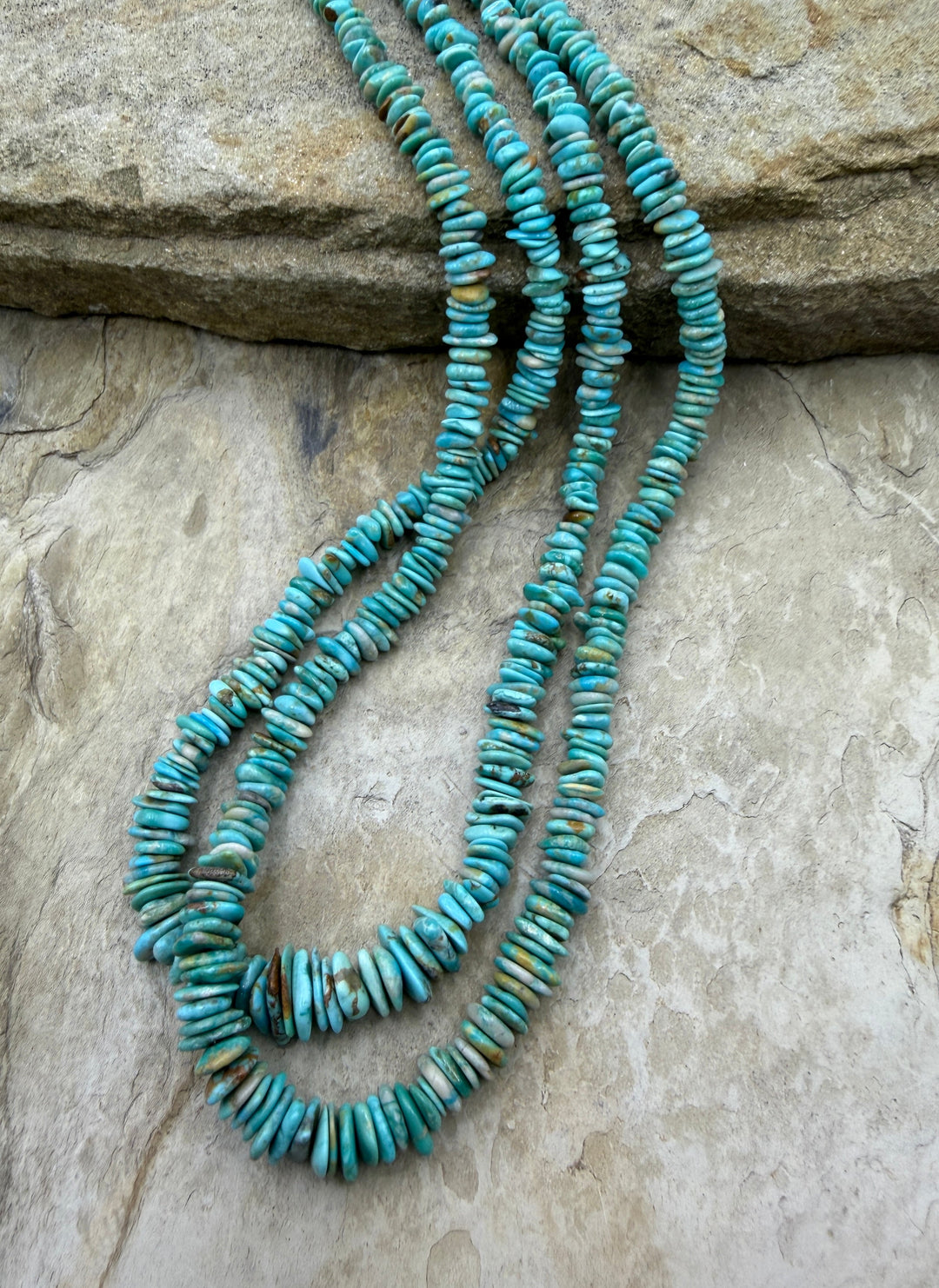 RARE Fox Turquoise (Nevada)4-6mmChip Beads 18 Inch Strand