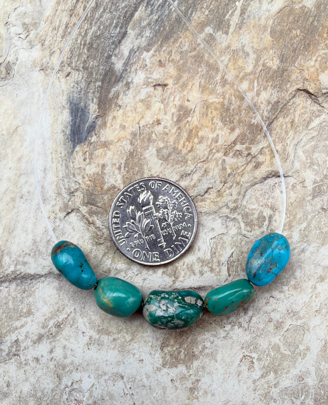 RARE Fox Turquoise (Nevada) 5 Bead Focal Strand