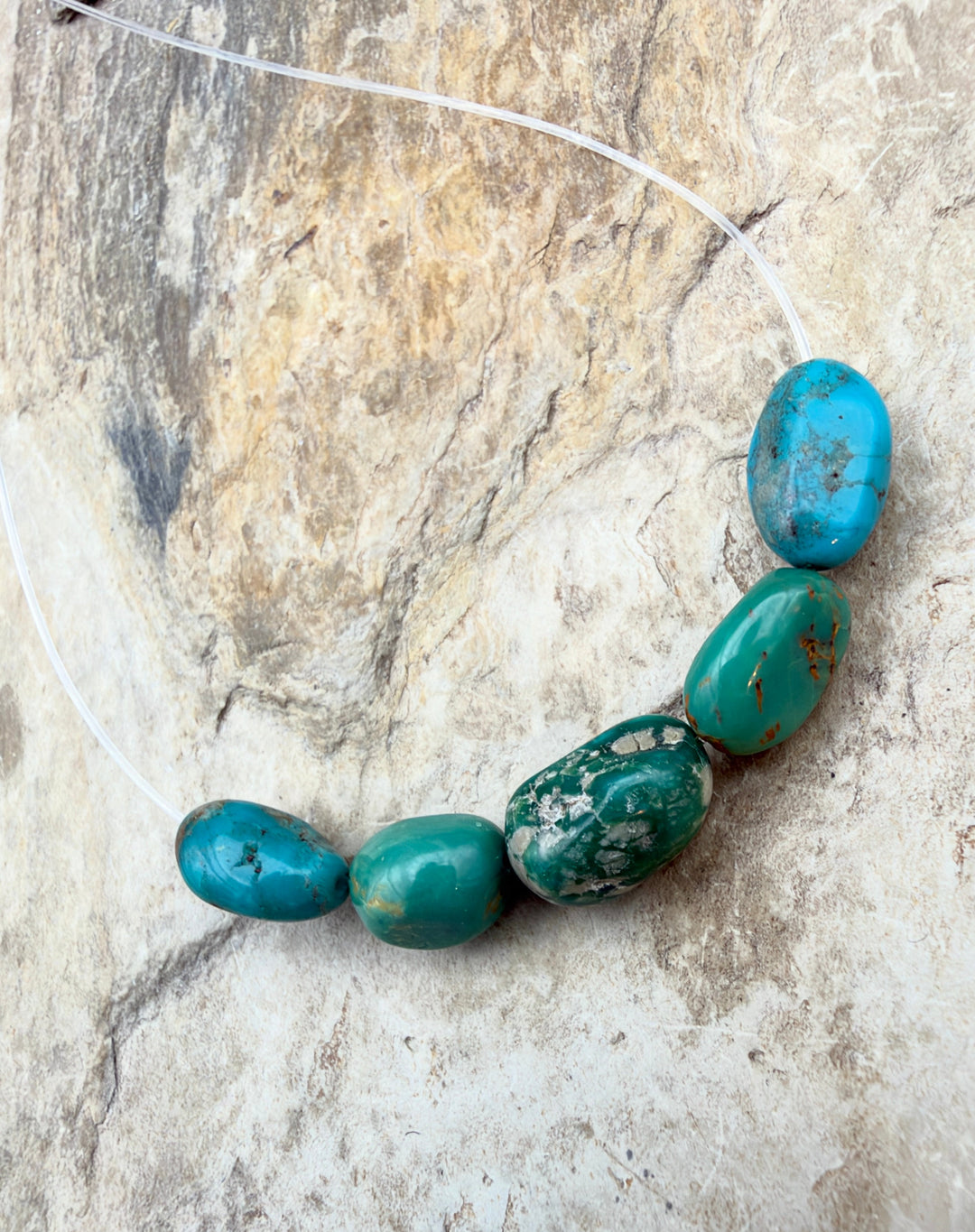 RARE Fox Turquoise (Nevada) 5 Bead Focal Strand