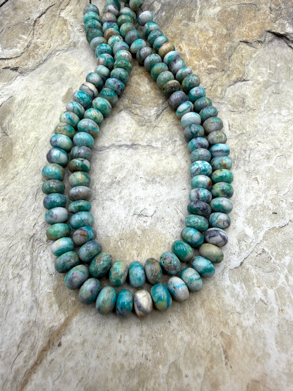 RARE Fox Turquoise (Nevada) 6mm Rondelle Shaped Beads 9