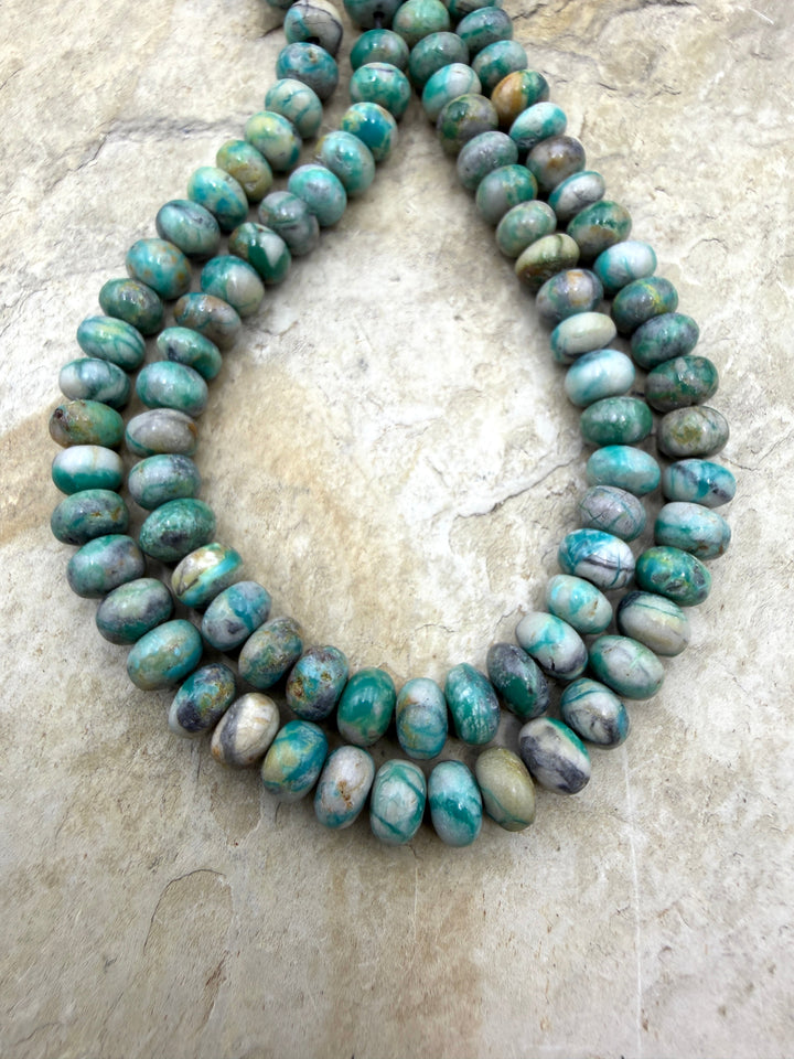 RARE Fox Turquoise (Nevada) 6mm Rondelle Shaped Beads 9