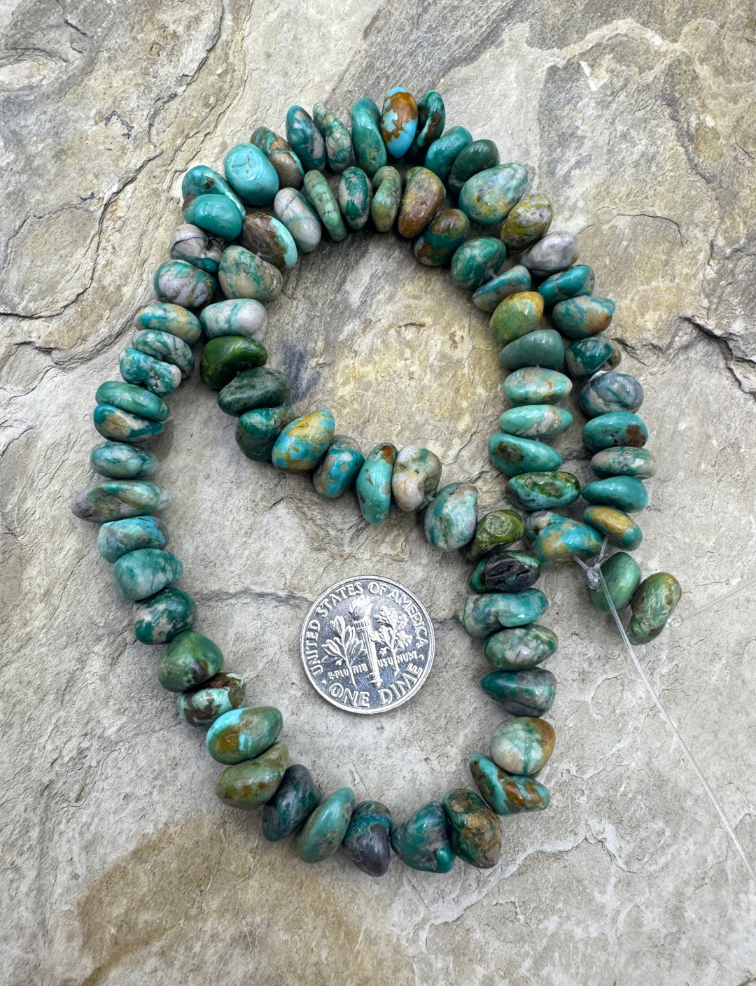 RARE Fox Turquoise (Nevada) 8-13mm Nugget Beads 16 Inch