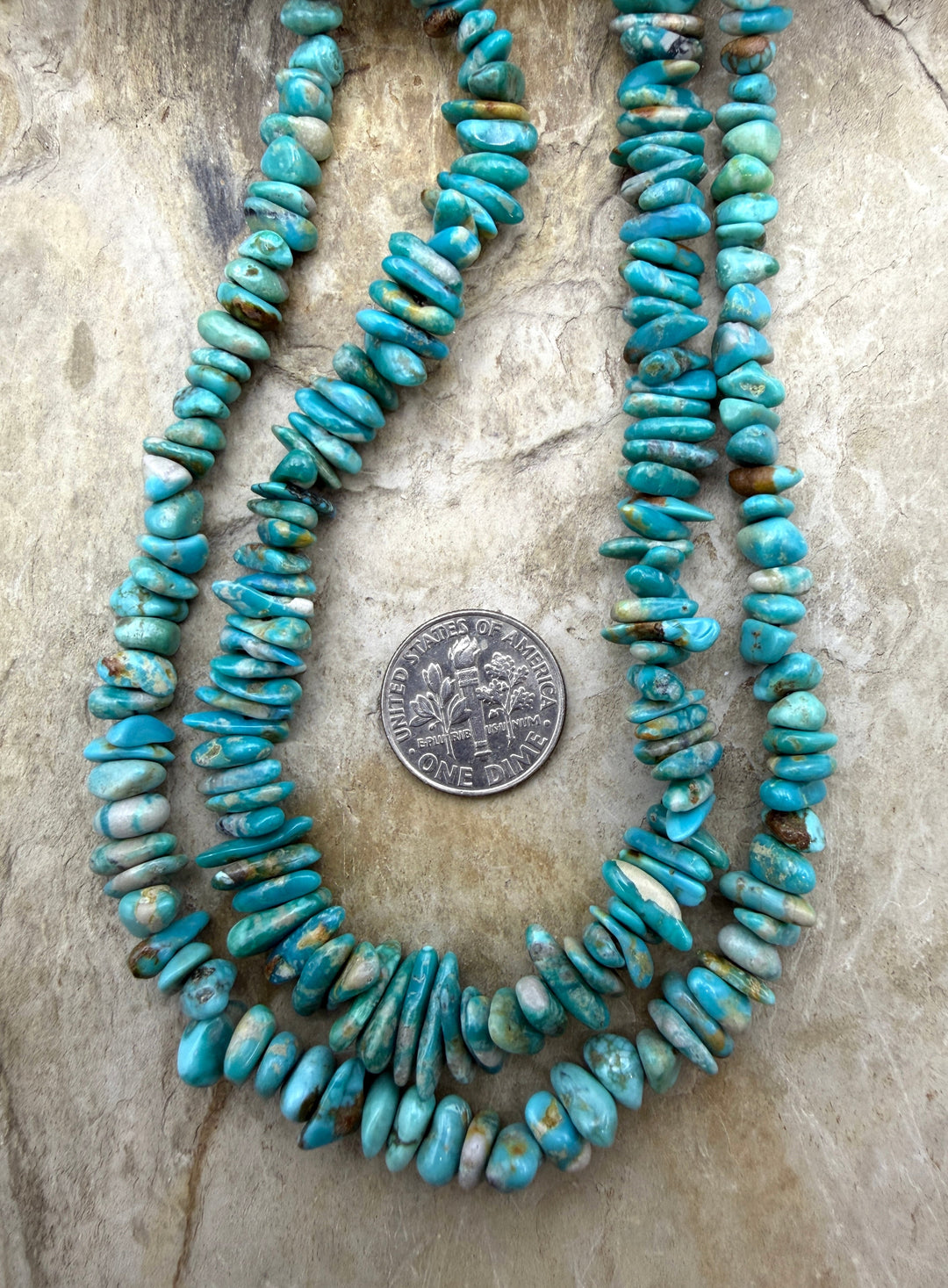 RARE Fox Turquoise (Nevada) Graduated 4-6mm Chip Beads 18