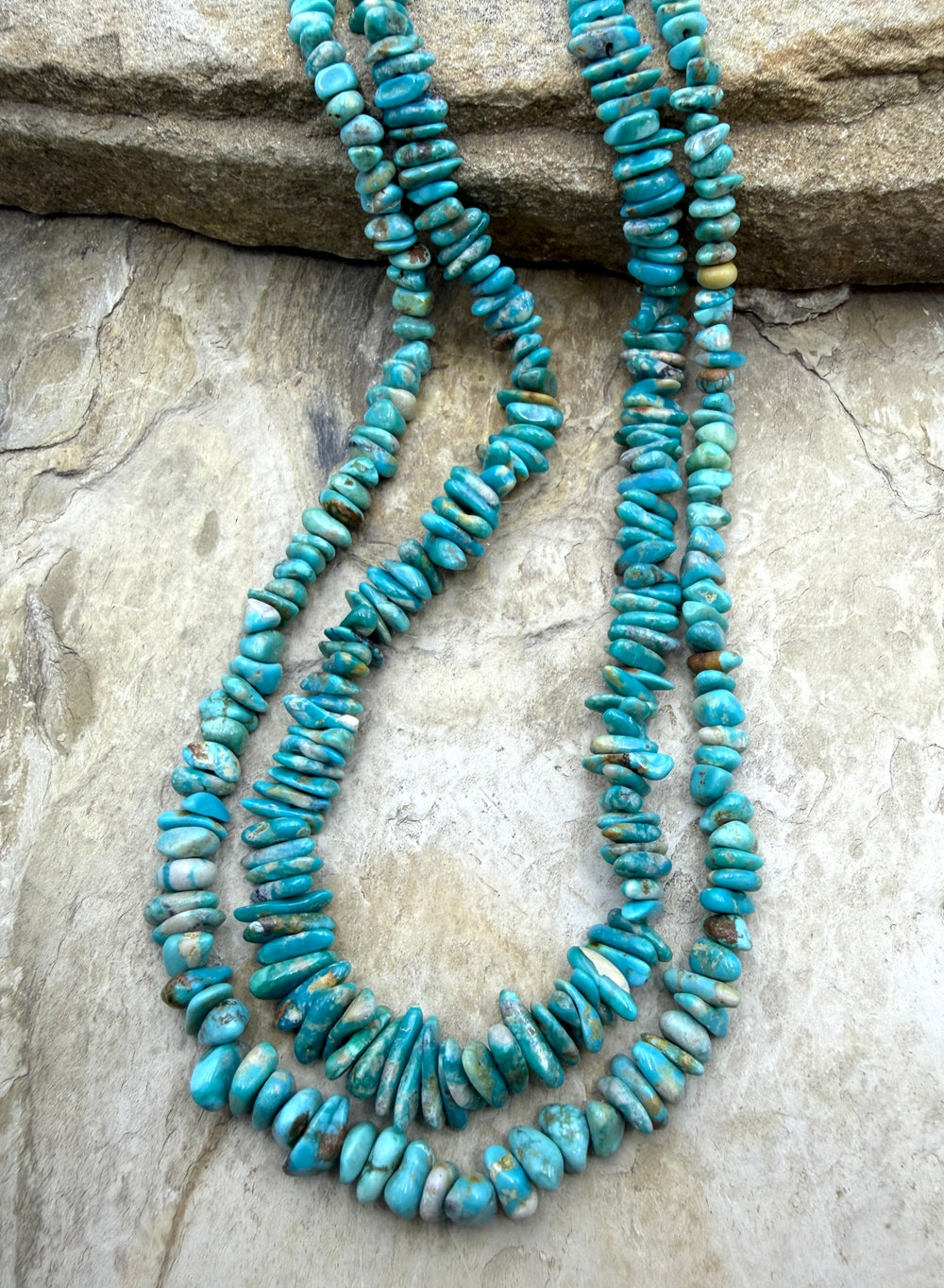 RARE Fox Turquoise (Nevada) Graduated 4-6mm Chip Beads 18