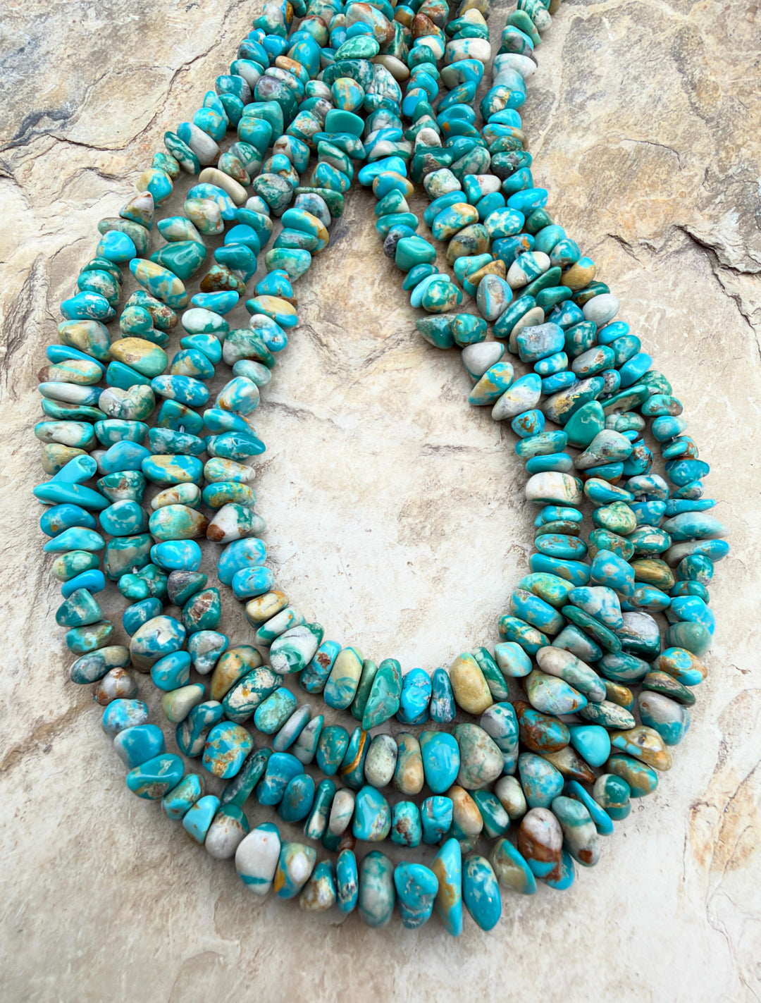 RARE Fox Turquoise (Nevada) Graduated Nugget/Chip Beads