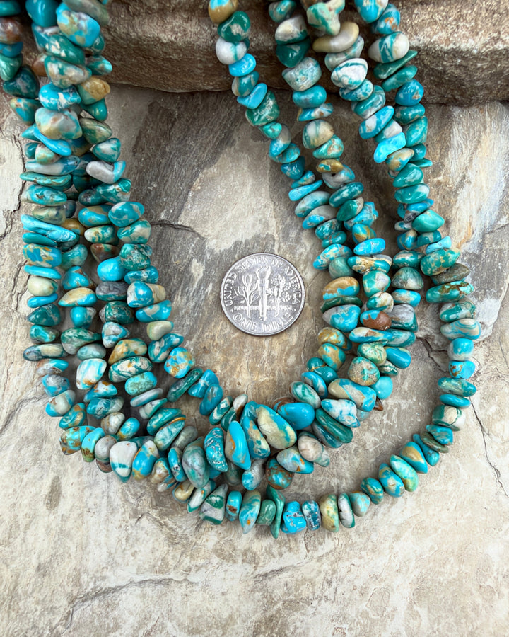 RARE Fox Turquoise (Nevada) Graduated Nugget/Chip Beads